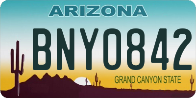 AZ license plate BNY0842