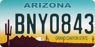 AZ license plate BNY0843