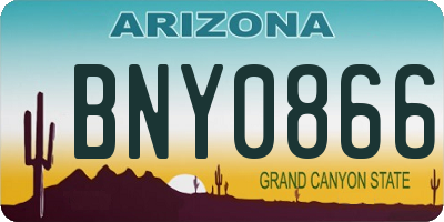 AZ license plate BNY0866