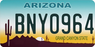 AZ license plate BNY0964