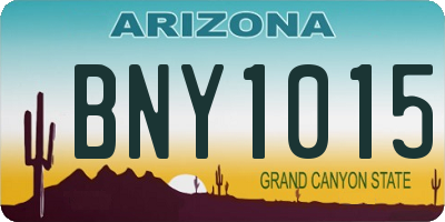AZ license plate BNY1015