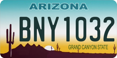 AZ license plate BNY1032