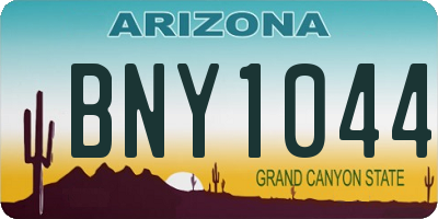 AZ license plate BNY1044