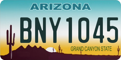 AZ license plate BNY1045