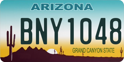 AZ license plate BNY1048