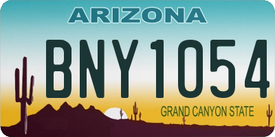 AZ license plate BNY1054