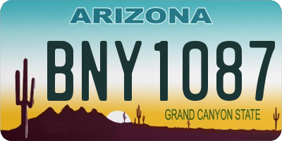 AZ license plate BNY1087