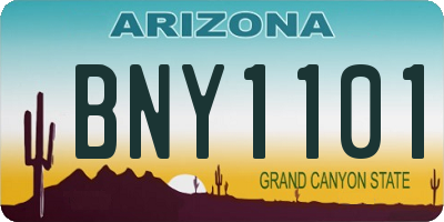 AZ license plate BNY1101