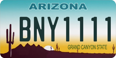 AZ license plate BNY1111