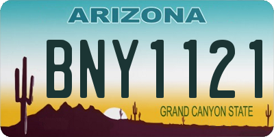 AZ license plate BNY1121