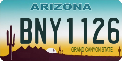 AZ license plate BNY1126