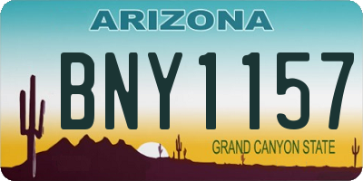 AZ license plate BNY1157