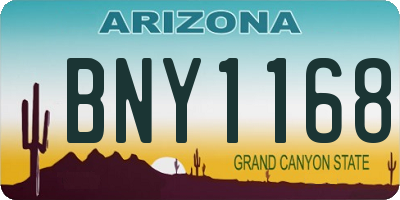 AZ license plate BNY1168