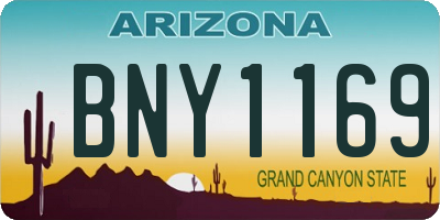AZ license plate BNY1169