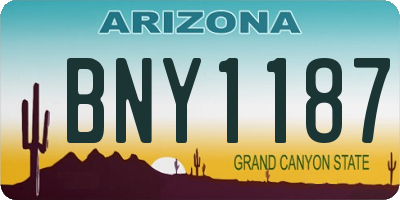 AZ license plate BNY1187