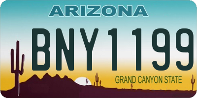 AZ license plate BNY1199