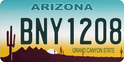 AZ license plate BNY1208