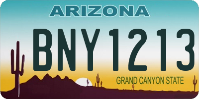 AZ license plate BNY1213