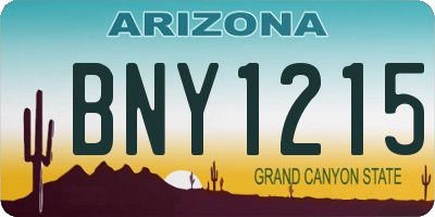 AZ license plate BNY1215
