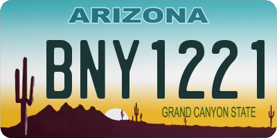 AZ license plate BNY1221