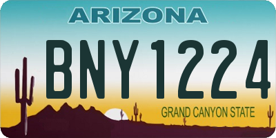 AZ license plate BNY1224