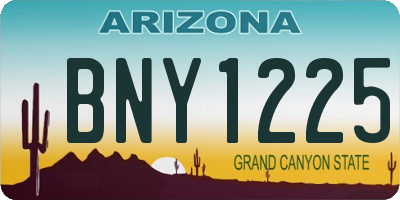 AZ license plate BNY1225