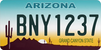 AZ license plate BNY1237