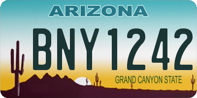 AZ license plate BNY1242