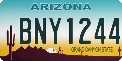 AZ license plate BNY1244