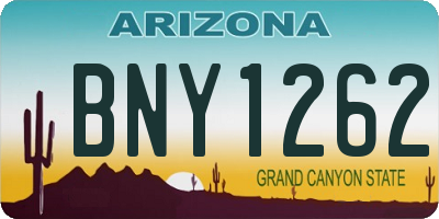 AZ license plate BNY1262