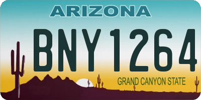 AZ license plate BNY1264