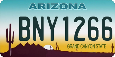 AZ license plate BNY1266