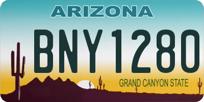AZ license plate BNY1280
