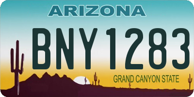AZ license plate BNY1283