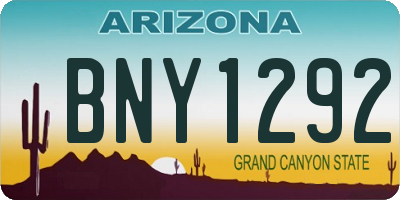AZ license plate BNY1292