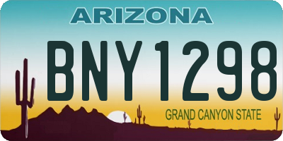 AZ license plate BNY1298