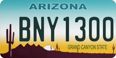AZ license plate BNY1300