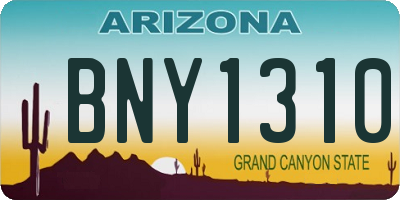 AZ license plate BNY1310