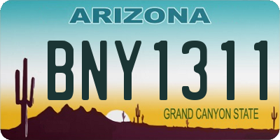 AZ license plate BNY1311