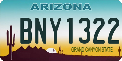 AZ license plate BNY1322