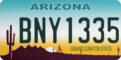 AZ license plate BNY1335