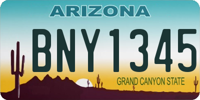AZ license plate BNY1345