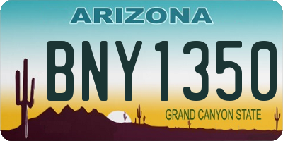 AZ license plate BNY1350