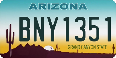 AZ license plate BNY1351