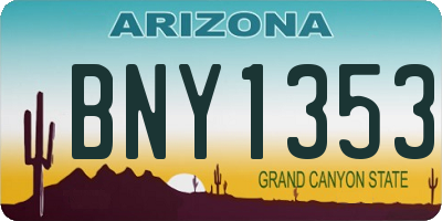 AZ license plate BNY1353