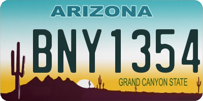 AZ license plate BNY1354