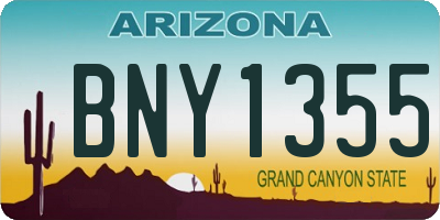 AZ license plate BNY1355