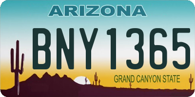 AZ license plate BNY1365