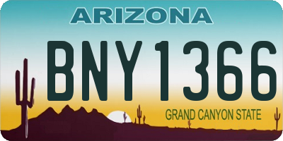 AZ license plate BNY1366