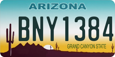 AZ license plate BNY1384